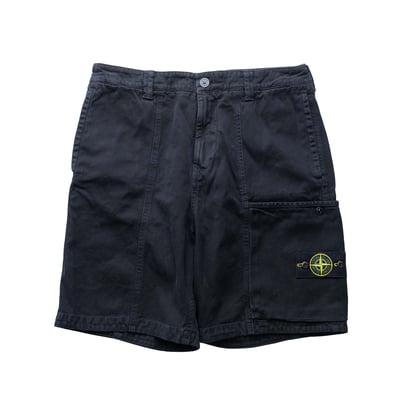 Stone Island 巴拿馬棉舒適短褲 黑色1