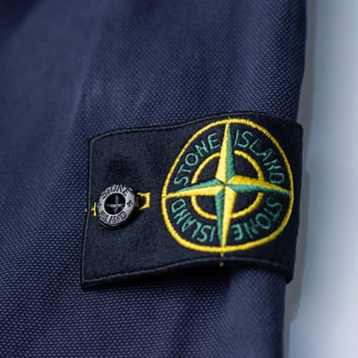 Stone Island 巴拿馬棉鈕扣襯衫外套 深藍5
