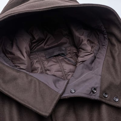 Stone Island Ghost Wool Nylon Flannel 幽靈連帽羊毛大衣 灰褐色4