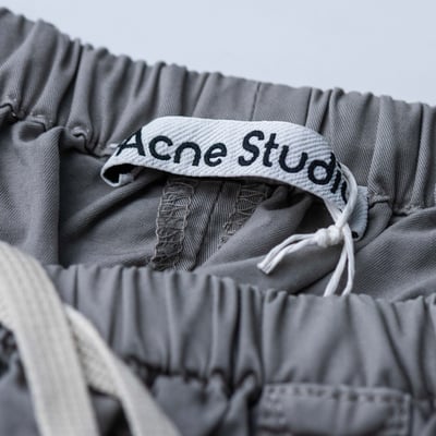 Acne Studios 織帶染色工作七分褲 灰5