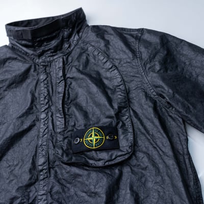 Stone Island 巴拿馬尼龍短袖襯衫 黑5