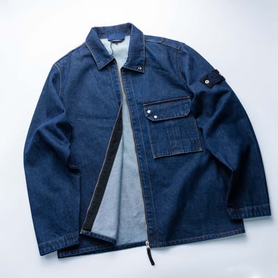 Stone Island 丹寧襯衫 水洗藍3