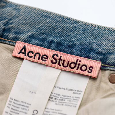 Acne Studios 2023M 超寬鬆刷色牛仔褲4