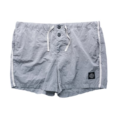 Stone Island 金屬尼龍沙灘褲 灰1