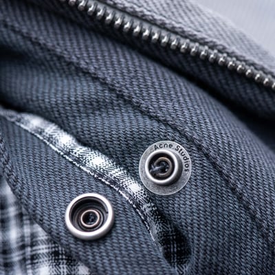 Acne Studios 羊皮皮領寬短版外套 灰7