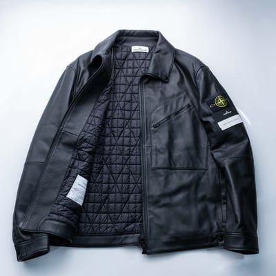 Stone Island 皮外套 黑3