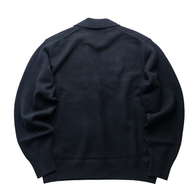 SSSTEIN EXTRA FINE WOOL KNIT SKIPPER 半開領羊毛襯衫 黑2