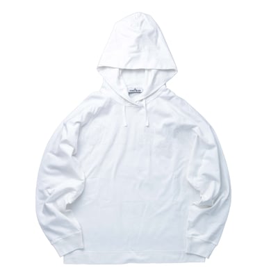 Stone Island 63355 刺繡logo帽T 白色1