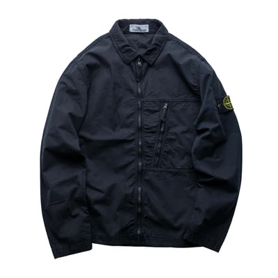 Stone Island 拉鍊襯衫外套 黑1