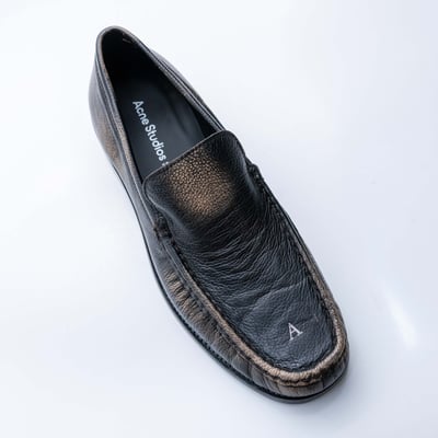 Acne Studios Boafer 皮革作舊樂福鞋 黑3