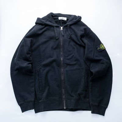 Stone Island 拉鏈連帽棉外套 黑3