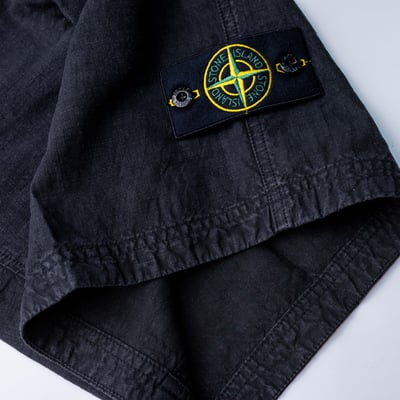 Stone Island Lino nylon Tela-tc 亞麻科技纖維短褲 黑5