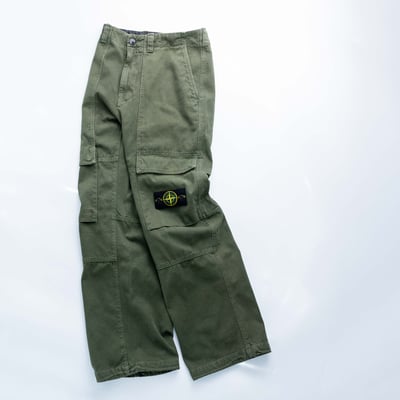 Stone Island PANAMA巴拿馬棉放鬆版型長褲 麝香綠3