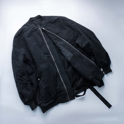 Rick Owens DRKSHDW 副線 Jumbo Flight 長版飛行外套 黑3