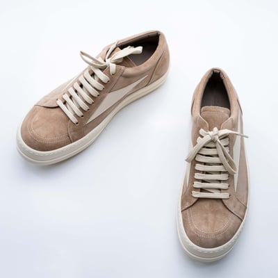 Rick Owens 主線 小牛皮 Vintage 麂皮低筒休閒鞋 淺棕色9