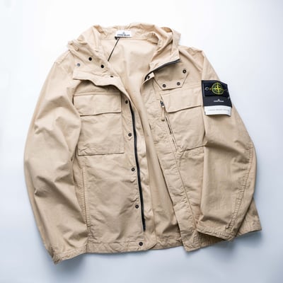 Stone Island Canvas Weave Cotton 連帽外套 沙色3