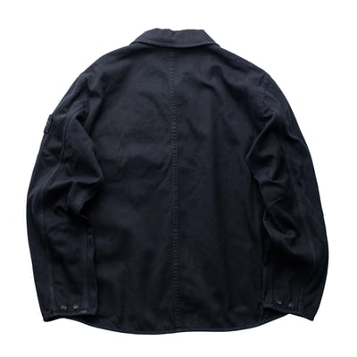 Stone Island 巴拿馬棉立領水洗襯衫外套 黑2