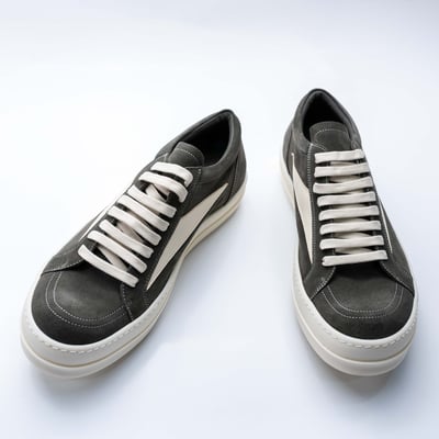 Rick Owens Vintage low 小牛皮麂皮低筒 油加利灰綠3