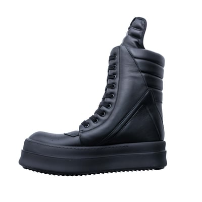 Rick Owens 主線 小牛皮 Mega Geobasket 高筒 黑色1