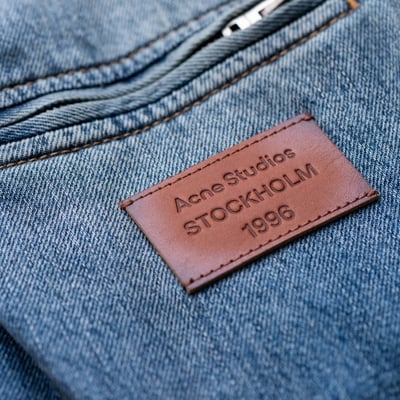 Acne Studios 牛皮領寬短丹寧外套 藍5