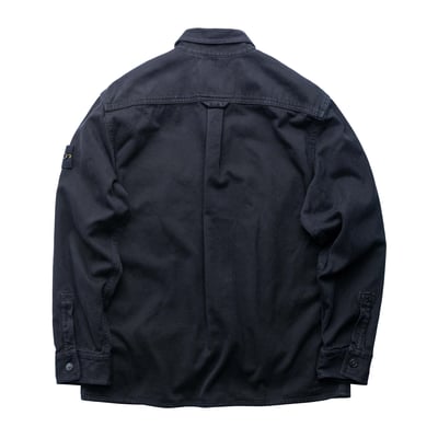 Stone Island 巴拿馬棉鈕扣襯衫外套 黑2