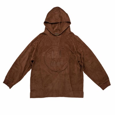 [ Drew House ]  燈絨蕊刺繡笑臉帽T 棕色1