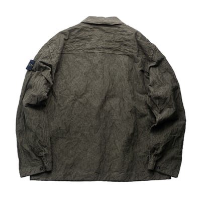 Stone Island 抓皺尼龍燈芯絨外套 軍綠2
