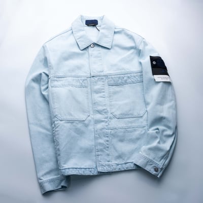 Stone Island 丹寧外套 過漂藍3