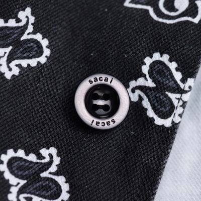 [ Sacai ] Bandana-print cotton-canvas shirt 變形蟲工作外套 黑色7