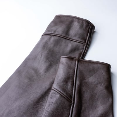 Neighborhood 皮夾克 棕色7