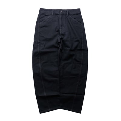 Lemaire Heavy denim 丹寧工作錐形褲 黑1