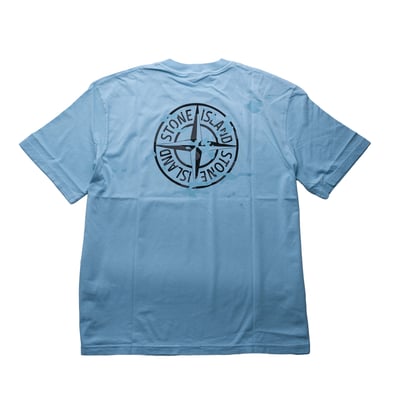 Stone Island 有機棉短袖 塵藍色2