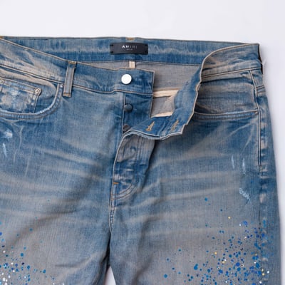 [ Amiri ] Crystal Painter Jeans 藍色水鑽牛仔褲4
