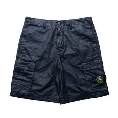 Stone Island 巴拿馬尼龍寬鬆口袋短褲 黑1