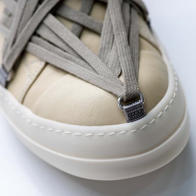 Rick Owens 主線 小牛皮 Megalace 麂皮 Ramones 奶白5