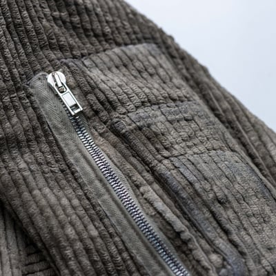 Rick Owens DRKSHDW 燈芯絨連帽長版飛行員外套 塵色10