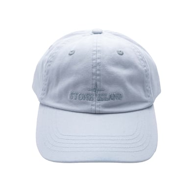 Stone Island 銀扣刺繡老帽 天空藍1