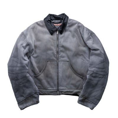 Acne Studios 羊皮皮領寬短版外套 灰1