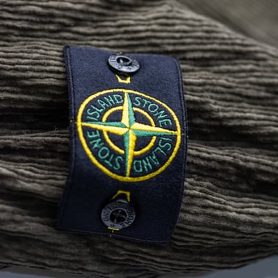 Stone Island 抓皺尼龍燈芯絨外套 軍綠4