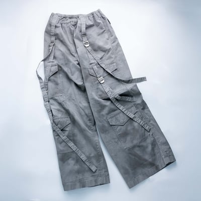 Acne Studios 染色織帶工裝寬鬆長褲 中灰色3