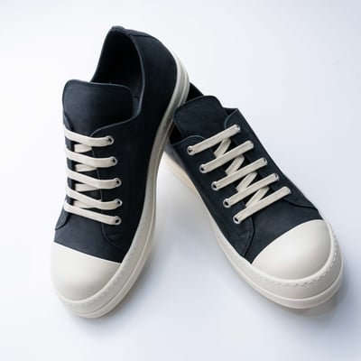 Rick Owens Temple Ramones 主線小牛皮低筒 黑4