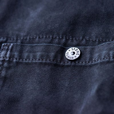 Stone Island 巴拿馬棉立領水洗襯衫外套 黑6