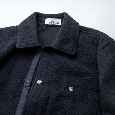 Stone Island 羊毛襯衫外套 黑4