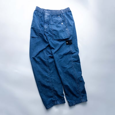Stone Island 丹寧系列 空芯纖維尼龍寬褲 靛色3