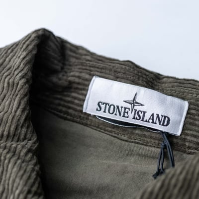 Stone Island 抓皺尼龍燈芯絨外套 軍綠5