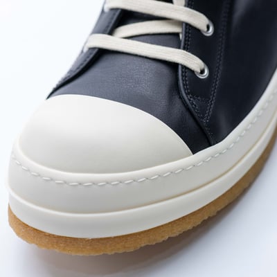Rick Owens 主線 Creep 高筒小牛皮 白頭 黑3
