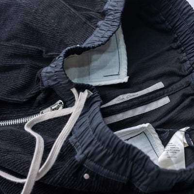 Rick Owens 主線 Cargo Bela 燈芯絨口袋寬褲 黑色5