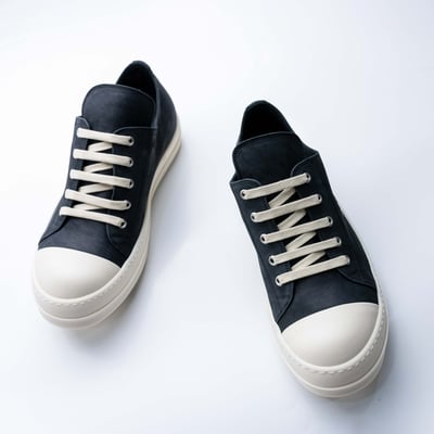 Rick Owens Temple Ramones 主線小牛皮低筒 黑3