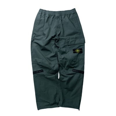 Stone Island 寬版抗撕裂工作長褲 Musk 麝香綠1