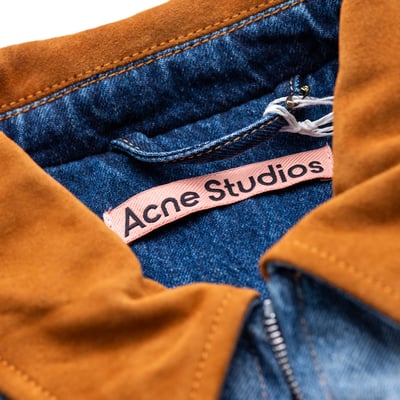 Acne Studios 牛皮領寬短丹寧外套 藍6